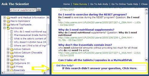 Image showing the Did This Help link on Ask the Scientists